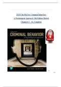 Test Bank for Criminal Behavior&colon; A Psychological Approach&comma; 12th Edition by Curt R&period; Bartol and Anne M&period; Bartol &vert; Complete Chapters 1&ndash;16