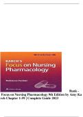 Focus on Nursing Pharmacology &vert; 9th Edition by Rebecca Tucker &vert; Test Bank with Verified Questions and Answers