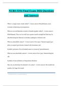 NURS 5354 Final Exam 2026 Questions and Answers