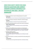 OHIO FOOD SAFETY INSPECTOR EXAM    PRACTICE QUESTIONS AND CORRECT  ANSWERS &lpar;VERIFIED ANSWERS&rpar; PLUS  RATIONALES 2026 Q&A &vert; INSTANT  DOWNLOAD 