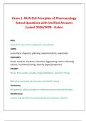 Exam 1&colon; NUR 210 Principles of Pharmacology  Actual Questions with Verified Answers  &vert;Latest 2026&sol;2028 - Galen&period;