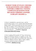 NURS327 &sol;NURS 327 EXAM 1 2025&sol;2026  BANK QUESTIONS AND CORRECT  ANSWERS CURRENTLY TESTING  COMPLETE QUESTIONS WITH  DETAILED VERIFIED ANSWERS  &sol;ALREADY GRADED A&plus;
