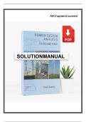 Power System Analysis by Hadi Saadat 3rd Ed Solutions Manual &lbrack;2025&sol;2026&rsqb;