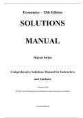 SOLUTIONS — Economics, 13th Edition — Michael Parkin — ISBN 9781292255460 (Global Edition) 