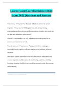 Learners and Learning Science D664 Exam 2026 Questions and Answers