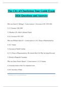 The City of Charleston Tour Guide Exam 2026 Questions and Answers