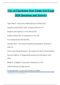 City of Charleston Tour Guide Test Exam 2026 Questions and Answers