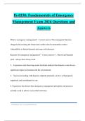 IS-0230&colon; Fundamentals of Emergency Management Exam 2026 Questions and Answers