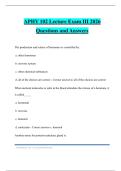 APHY 102 Lecture Exam III 2026 Questions and Answers