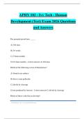 APHY 102 - Ivy Tech - Human Development &lpar;Test&rpar; Exam 2026 Questions and Answers