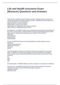 Life and Health Insurance Exam &lpar;Missouri&rpar; Questions and Answers