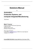 Solutions Manual for Automation&comma; Production Systems&comma; and Computer Integrated Manufacturing&comma; 3rd Edition &lpar;By Mikell P&period; Groover&rpar;