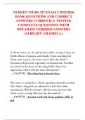 NURS327 &sol;NURS 327 EXAM 2 2025&sol;2026  BANK QUESTIONS AND CORRECT  ANSWERS CURRENTLY TESTING  COMPLETE QUESTIONS WITH  DETAILED VERIFIED ANSWERS  &sol;ALREADY GRADED A&plus; 