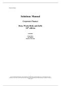 Solutions Manual for Corporate Finance&comma; 10th Edition &lpar;By Stephen A&period; Ross&comma; Randolph W&period; Westerfield&comma; and Jeffrey F&period; Jaffe&rpar;