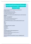 HazMat Tech Course &lpar;Review Challenge&rpar;&period;  Questions and Answers&period; 100&percnt; Accurate&period;  Revision Guide&period;