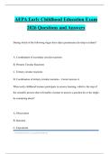 AEPA Early Childhood Education Exam 2026 Questions and Answers