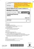 Actual 2025 Pearson Edexcel GCSE Combined Science 1SC0&sol;2BH Merged Question Paper and Mark Scheme