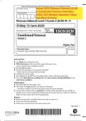 Actual 2025 Pearson Edexcel GCSE In Combined Science Chemistry 1SC0&sol; 2CH Merged Question Paper and Mark Scheme
