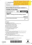 Actual 2025 Pearson Edexcel GCSE In Spanish 1SP0&sol;1H Listening and understanding in Spanish Merged Question Paper and Mark Scheme