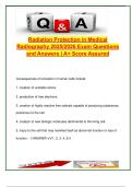 Radiation Protection in Medical Radiography &vert; 100 Exam Questions with Verified Answers &vert; Topics&colon; Image Gently&comma; Inverse Square Law&comma; Dose Limits &vert; Radiologic Science