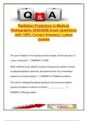 Radiation Protection in Medical Radiography &vert; 130 Exam Questions with Verified Answers &vert; Topics&colon; ALARA&comma; Dose Limits&comma; Interactions&comma; Biologic Effects &vert; Radiologic Science