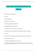 evitp Final exam 2026 Questions and Answers