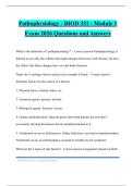 Pathophysiology - BIOD 331 - Module 1 Exam 2026 Questions and Answers