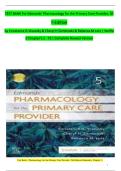TEST BANK For Edmunds' Pharmacology for the Primary Care Provider&comma; 5th Edition by Constance G Visovsky & Cheryl H Zambroski & Rebecca M Lutz &vert; Verified Chapter's 1 - 73 &vert; Complete Newest Version