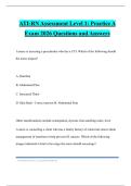 ATI-RN Assessment Level 1&colon; Practice A Exam 2026 Questions and Answers