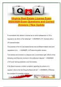 Virginia Real Estate License Exam &vert; 130 State Exam Q&A with Verified Answers &vert; Topics&colon; Brokerage Law&comma; Escrow&comma; Fair Housing&comma; License Regulation