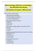 WGU Psychology C180 &lpar;Intro to Psychology&rpar; -  Top 2025&sol;2026 Exam Review  100 Questions & Answers&comma; 100&percnt; Accurate