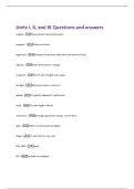 Units I&comma; II&comma; and III Questions and answers 