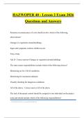 HAZWOPER 40 - Lesson 2 Exam 2026 Questions and Answers