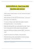 HAZWOPER 40 - Final Exam 2026 Questions and Answers