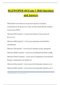 HAZWOPER 40-Exam 1 2026 Questions and Answers