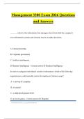 Management 3300 Exam 2026 Questions and Answers