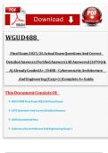 WGU D488 Final Exam 2025&sol;26 Actual Exam Questions And Correct Detailed Answers &lpar;Verified Answers&rpar; All Answered &lbrace;1070 Q & A&rcub; Already Graded A&plus; &sol; D488 &ndash; Cybersecurity Architecture And Engineering &lpar;Casp&plus;&rpar; &vert;&vert;Complete A&plus; Guide