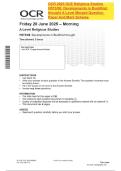 OCR 2025 GCE Religious Studies H573&sol;06&colon; Developments in Buddhist thought A LevelMerged Question Paper And Mark Scheme