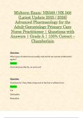 Midterm Exam&colon; NR568 &sol; NR 568 &lpar;Latest Update 2025 &sol; 2026&rpar; Advanced Pharmacology for the Adult-Gerontology Primary Care Nurse Practitioner &vert; Questions with Answers &vert; Grade A &vert; 100&percnt; Correct &ndash; Chamberlain