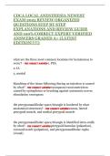 CDCA LOCAL ANESTHESIA NEWEST EXAM 2025 REVIEW ORGANIZED QUESTIONS STEP BY STEP EXPLANATIONS AND REVIEW GUIDE AND 100&percnt; CORRECT EXPERT VERIFIED ANSWERS GRADED A&plus; &lpar;LATEST EDITION&excl;&excl;&excl;&excl;&excl;&rpar; 