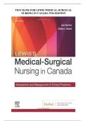 Test Bank for Lewis's Medical-Surgical Nursing in Canada&colon; Assessment and Management of Clinical Problems&comma; 5th Canadian Edition