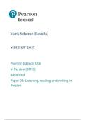 Pearson Edexcel a level Persian &vert;final mark scheme  &vert; 2025&vert; 9PN0&sol;03