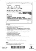 Pearson Edexcel a level Persian &vert;question paper  &vert; 2025&vert; 9PN0&sol;01
