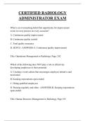 CERTIFIED RADIOLOGY ADMINISTRATOR EXAM QUESTIONS AND ANSWERS 2025