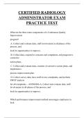 CERTIFIED RADIOLOGY ADMINISTRATOR EXAM PRACTICE TEST QUESTIONS AND ANSWERS 2025