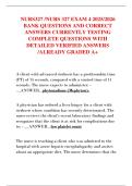 NURS327 &sol;NURS 327 EXAM 4 2025&sol;2026  BANK QUESTIONS AND CORRECT  ANSWERS CURRENTLY TESTING  COMPLETE QUESTIONS WITH  DETAILED VERIFIED ANSWERS  &sol;ALREADY GRADED A&plus;