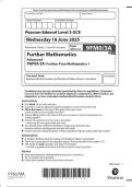 2025 Pearson Edexcel Level 3 GCE 9FM0&sol;3A Further Mathematics  Advanced PAPER 3A&colon; Further Pure Mathematics 1  2025 Pearson Edexcel Level 3 GCE 9FM0&sol;3A Further Mathematics  Advanced PAPER 3A&colon; Further Pure Mathematics 1 