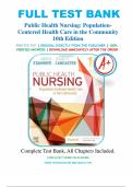 Test Bank for Public Health Nursing&colon; Population-Centered Health Care in the Community 10th Edition by Marcia Stanhope ISBN 9780323582247 &vert; Complete Guide A&plus;