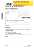 OCR 2025 GCE Computer Science H046&sol;02&colon; Algorithms and problem solving ASLevel Merged Question Paper and Mark Scheme