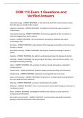 COM 113 Exam 1 Questions and Verified Answers